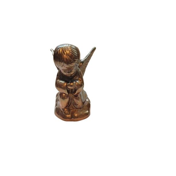 Vintage Praying Brass Angel Candleholder Mini Christmas Candle Decor - Picture 3 of 12